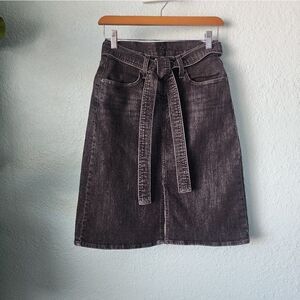 Levi's dark wash front slit jean skirt